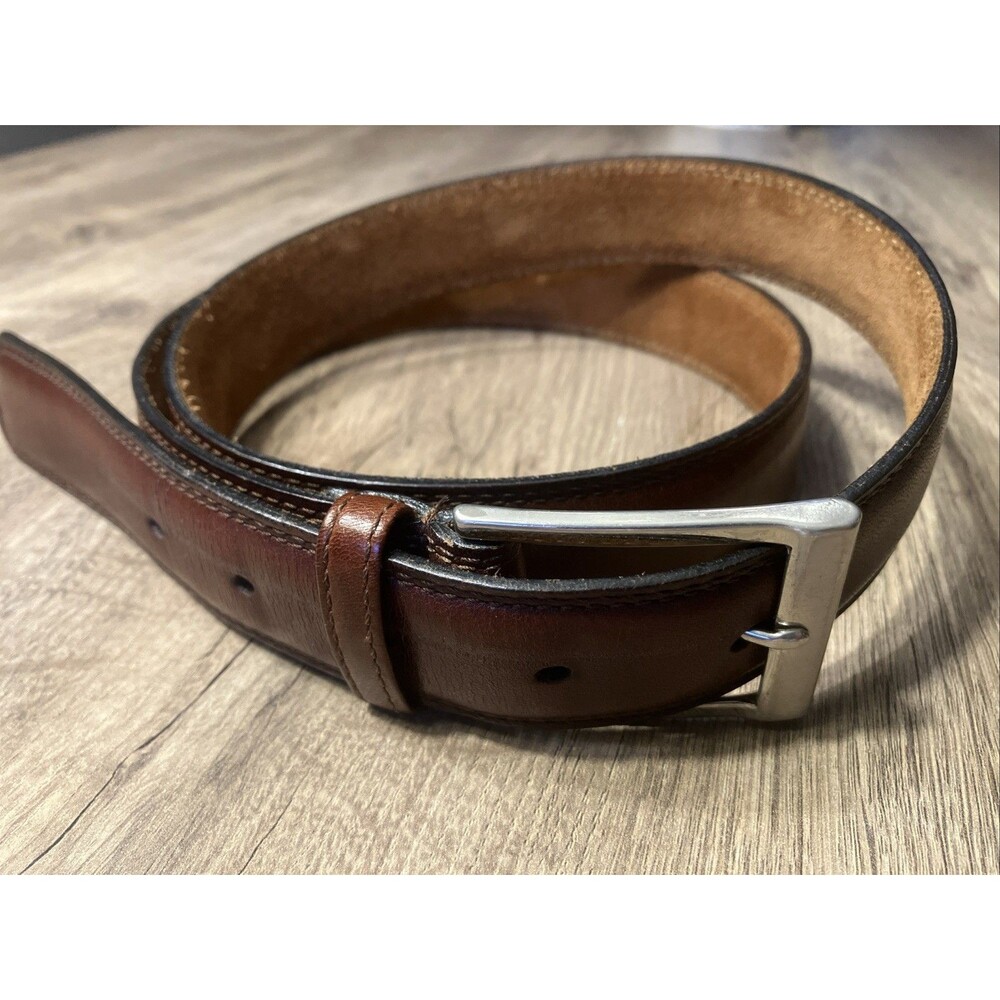 Brown Oil Tanned Cowhide Leather Belt Size 33-35 Uruguay Good